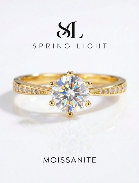 Moissanit-Diamantring, 925 Silber, Damen, Hochzeit, Verlobung - Bild 1