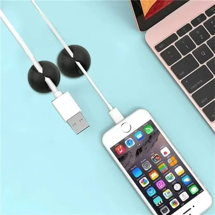 Maerknon 20er Set Silikon Kabel Clips zur Kabelorganisation für USB, Maus und Telefon in Schwarz oder Weiß - Bild 6