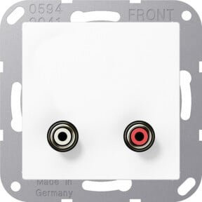 Jung Multimedia-Anschluss RCA und Miniklinke 3,5 mm in Weiß - Bild 1