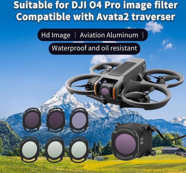 DJI Objektivfilter Set MCUV CPL ND NDPL für DJI O4L DJI O4 Air Unit PRO und Avata 2 in Schwarz - Bild 1