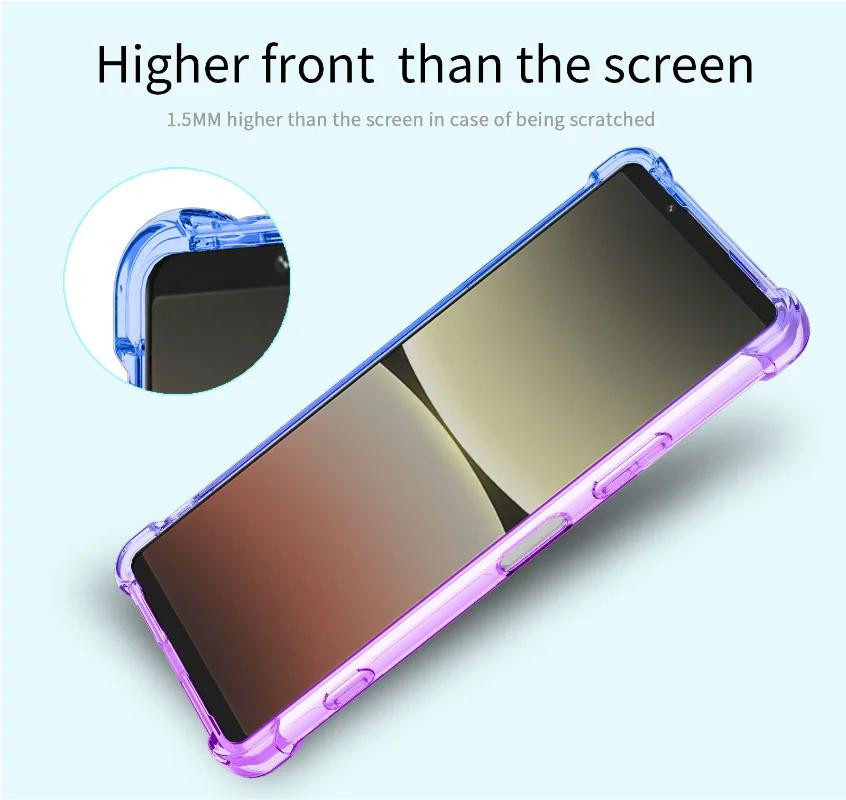 Stoßfeste TPU-Schutzhülle mit Farbverlauf für Sony Xperia 10 (I, II, III, IV) in Transparent/Multicolor - Bild 2