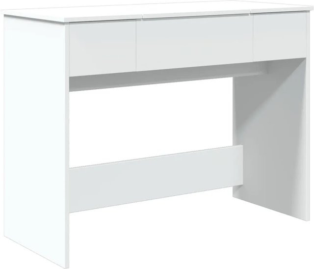 vidaXL Schminktisch mit Spiegel in Weiß, modernes Design, B/T/H: 100 x 45 x 76 cm - Bild 1