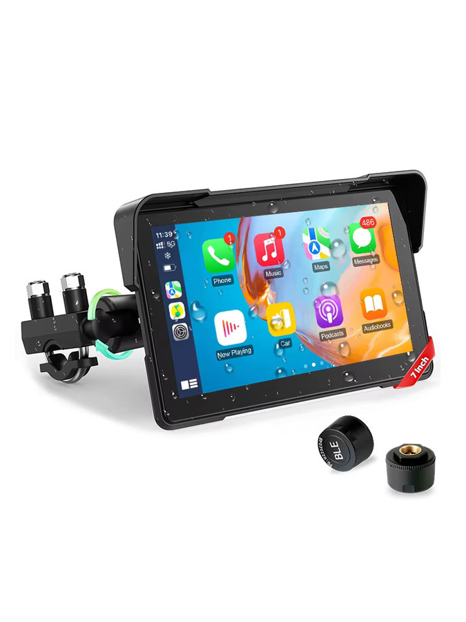 jansite Motorrad CarPlay Bildschirm mit GPS, Bluetooth und TPMS für Moto-Navigation und Android Auto, Schwarz, 5/7 Zoll - Bild 7