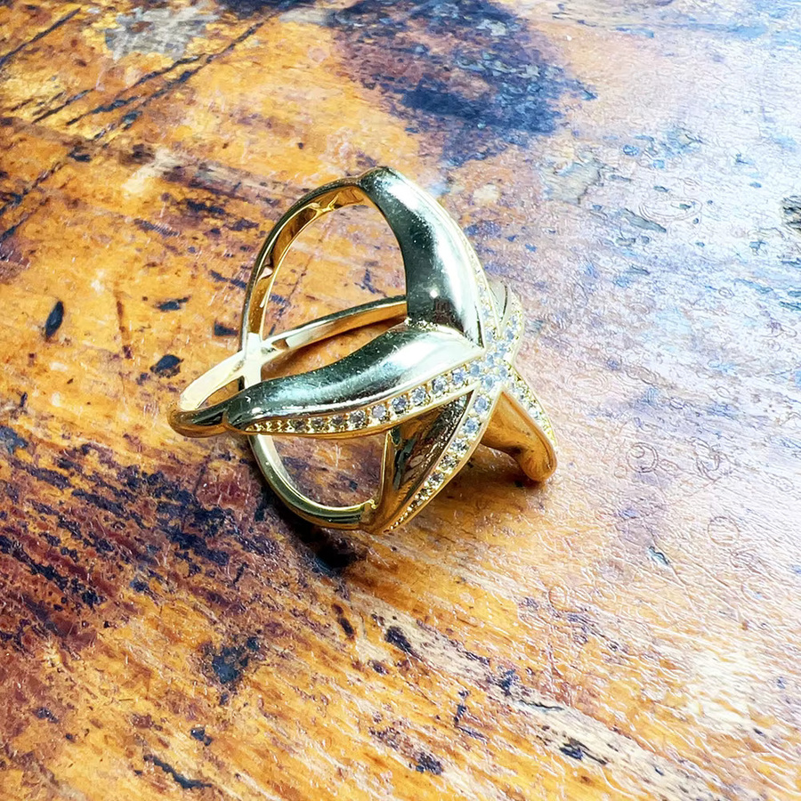 Thaddaeus Ring, vergoldet, 925 Silber, Seestern, Zirkonia, Damen - Bild 3