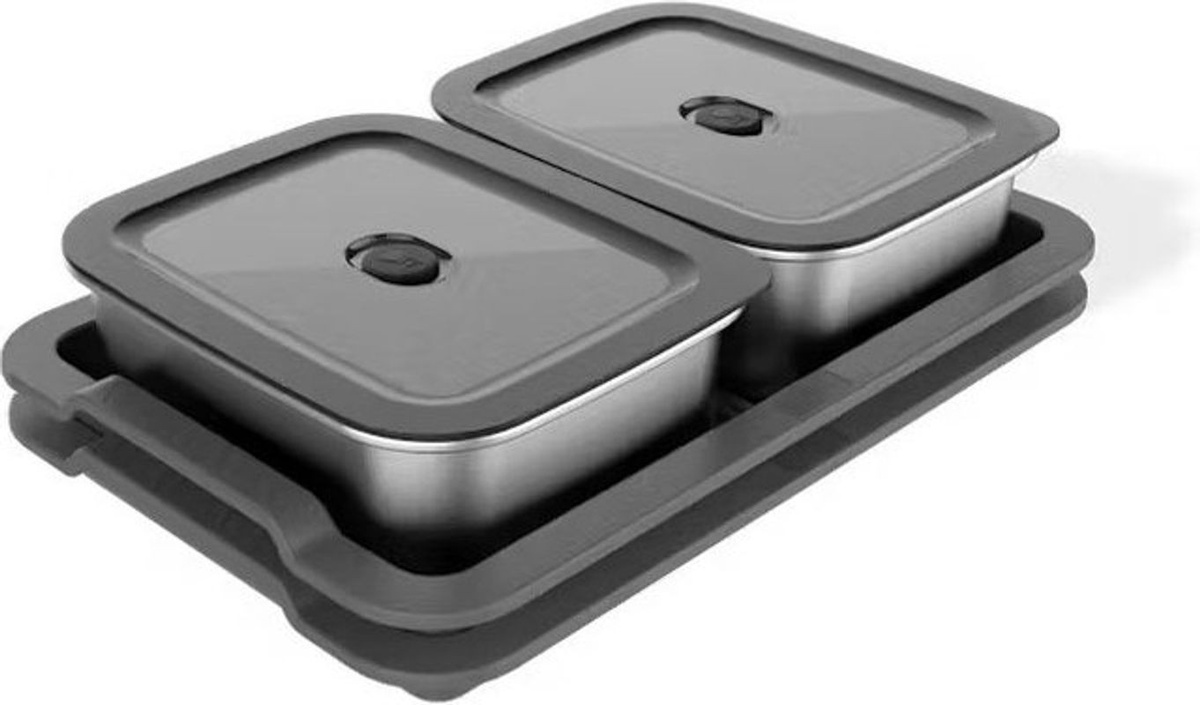 Weber Serviertablett-Set Slate GDP in Silber und Grau aus Metall, rechteckig, Breite: 76 cm - Bild 1