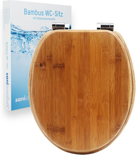 Sanicomfort Bambus WC-Sitz in Braun mit Absenkautomatik und Soft-Close-Funktion - Bild 1