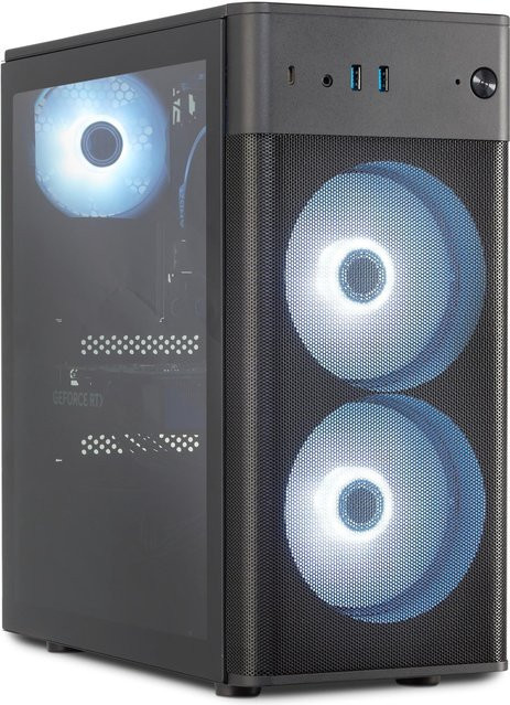 Erazer Recon P45 MD 340057 Desktop PC in Schwarz mit AMD Ryzen 5 5500, 32 GB RAM und 1 TB M.2 SSD - Bild 1