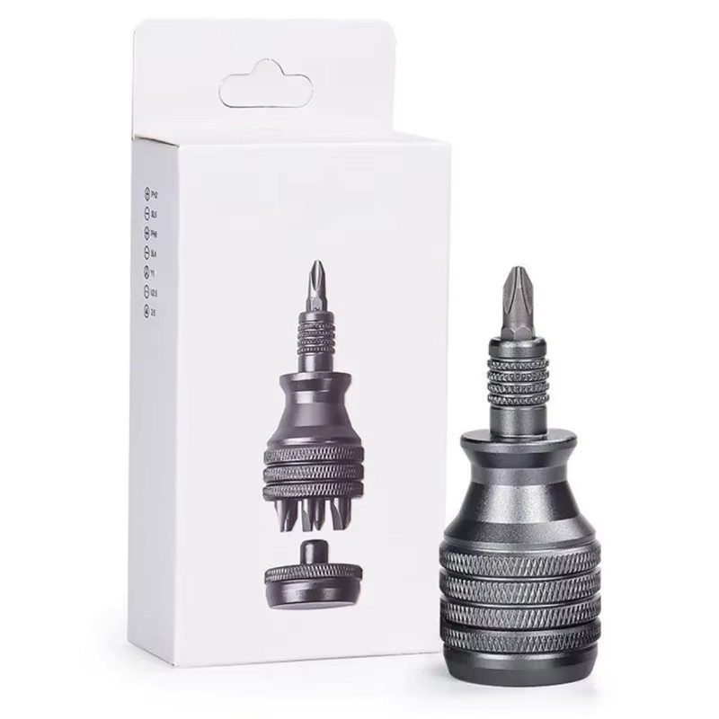 Skeyo 7-in-1 Industrie-Mini-Schraubendreher-Set aus Aluminiumlegierung in Grau - Bild 2