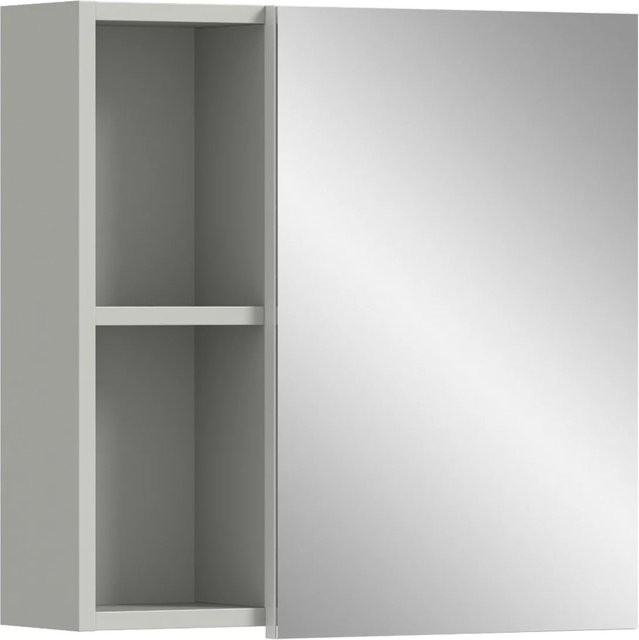 Inn.Furn Spiegelschrank Carlo in Grau mit Soft-Close und Glastüren, Breite: 55 cm - Bild 1