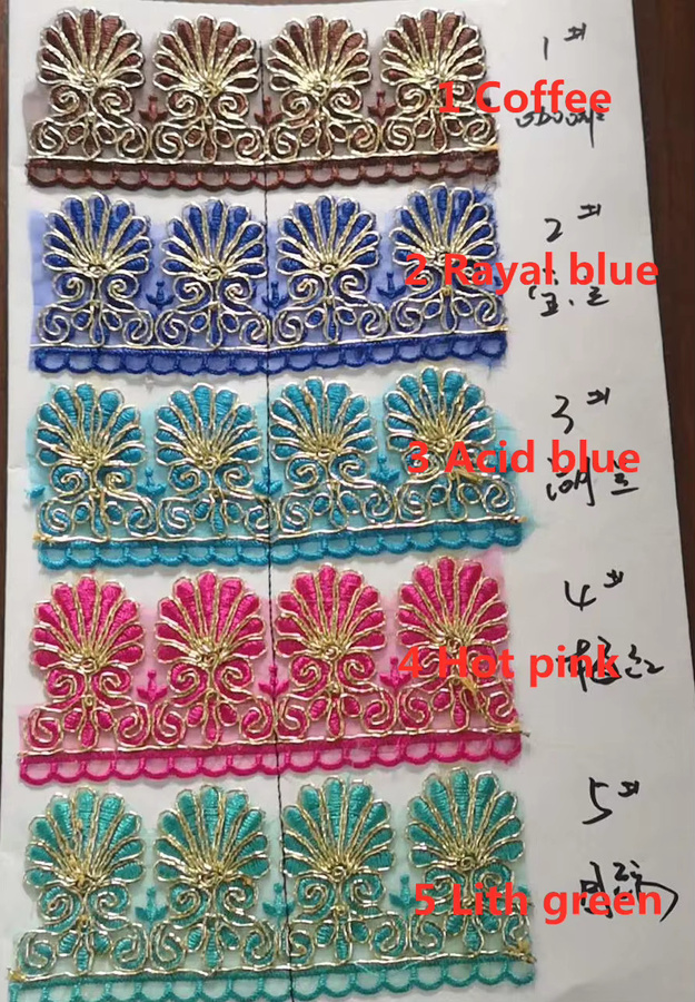 ywleiao Rayon-Stickerei Spitzenborte mit Wellenmuster in Multicolour, Breite: 6,5 cm - Bild 3