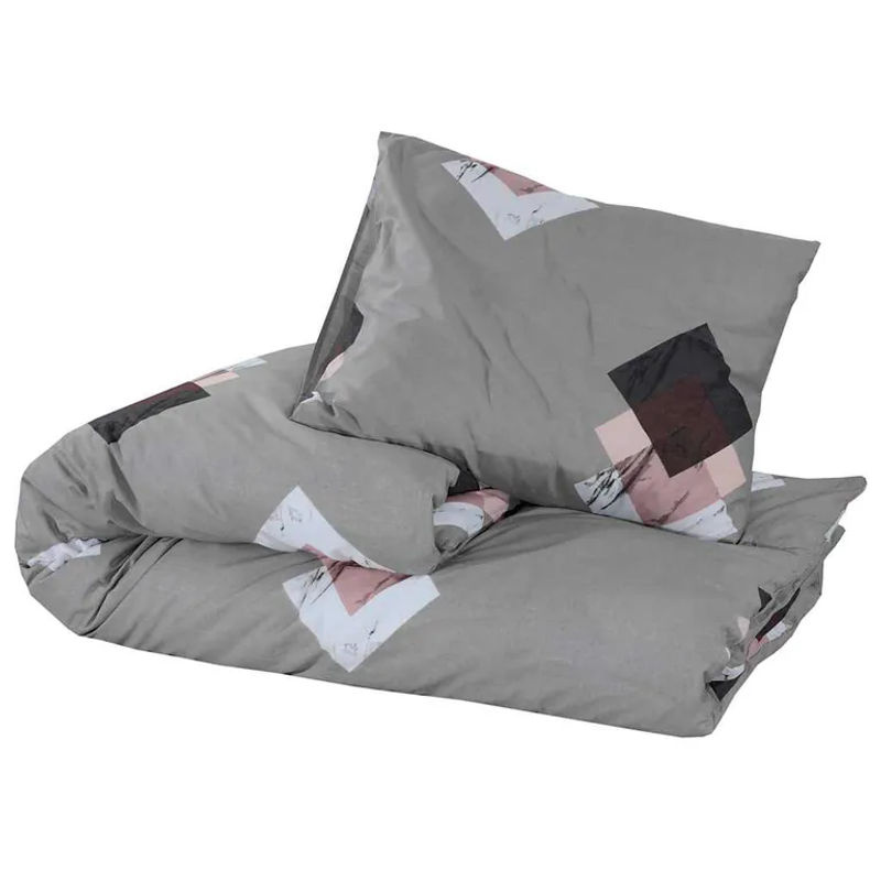 vidaXL Bettwäsche-Set aus Baumwolle in Grau, bestehend aus 1 Deckenbezug (200 x 220 cm) und 2 Kissenbezügen (80 x 80 cm) - Bild 3