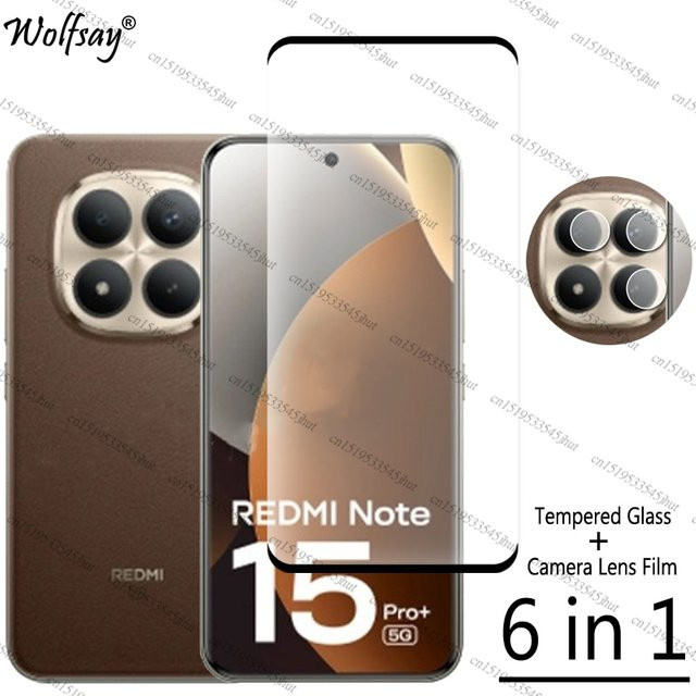 Wolfsay Displayschutzfolie aus gehärtetem Glas für Redmi Note 15 Pro Plus, transparent - Bild 1