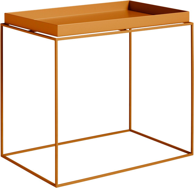 HAY Tray Table quadratischer Beistelltisch aus Metall in Braun und Orange - Bild 1