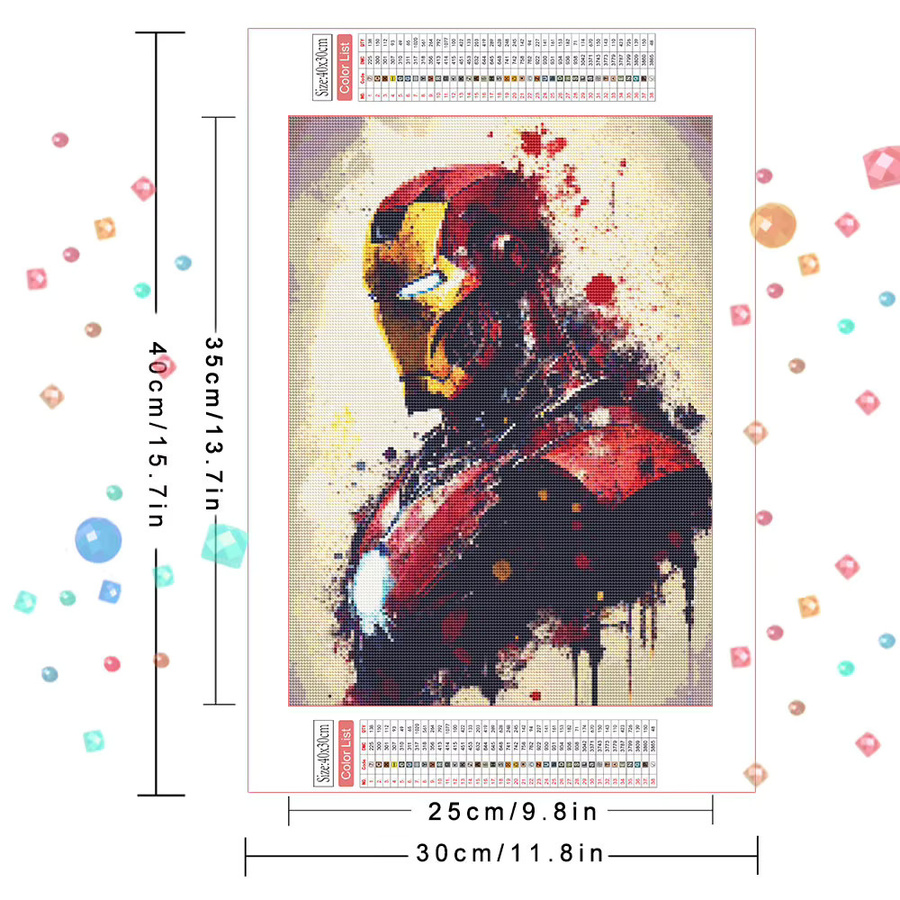 Marvel Iron Man, DIY Diamant Malerei Set, 5D Diamant Mosaik - Bild 2