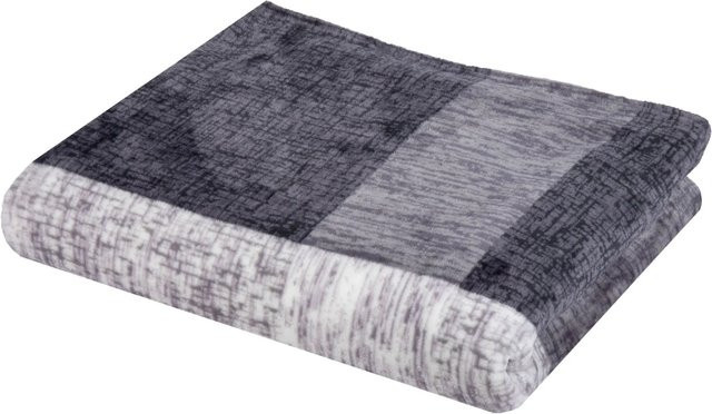 Bestlivings Kuscheldecke Flanell Cross Check in Grau, B/B: 150 x 200 cm - Bild 1