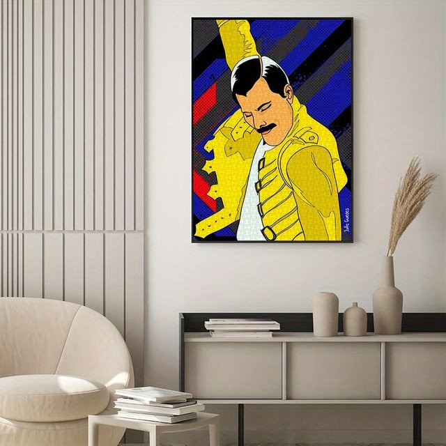 AZNM Freddie für MERCURY Rockmusik Porträt, Papierpuzzle, 1.000 Teile - Bild 1