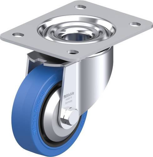 Blickle Lenkrolle LK-POEV 100R-3-SB-FA in Blau und Schwarz mit 100 mm Rad-Durchmesser und 200 kg Tragfähigkeit - Bild 1