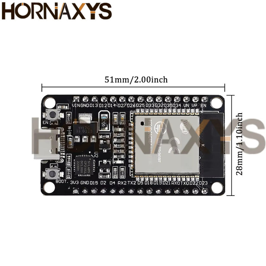 HORNAXYS Entwicklungsboard WiFi und Bluetooth Dual Core 32S in Schwarz - Bild 2