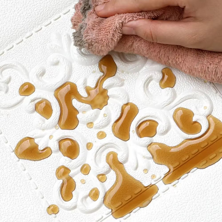 Selbstklebende 3D Schaum Wandpaneele aus Polystyrol als wasserdichte Tapete für Wand und Decke in Weiß oder Silber - Bild 2