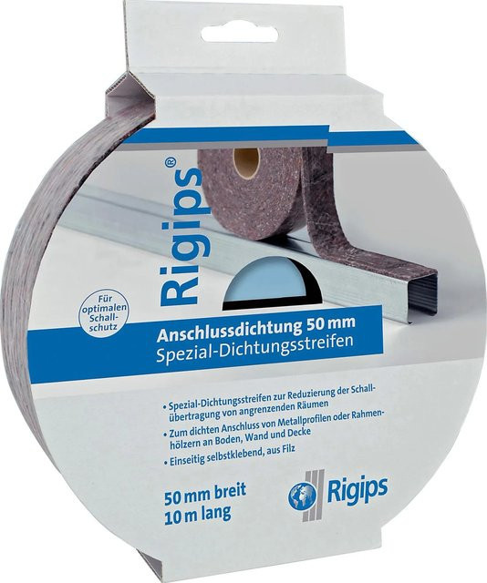 Saint-Gobain Rigips Anschlussdichtung aus Filz selbstklebend Breite: 5 cm, Länge: 10 m - Bild 1