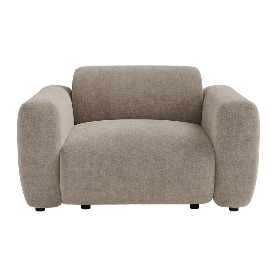 Maison Céphy Sessel Pogni mit gerader Rückenlehne und Armlehnen in Taupe/Beige, Breite: 130 cm - Bild 2