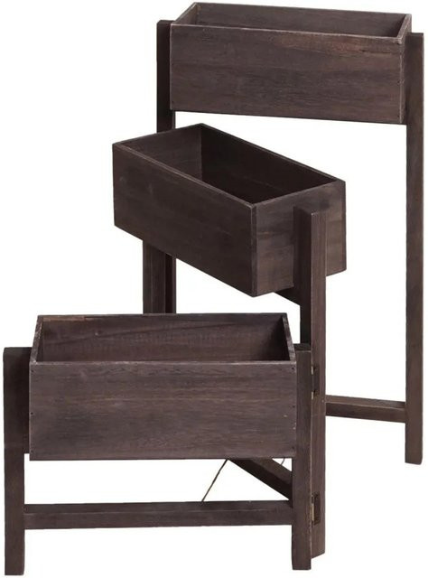 MCW Pflanzregal aus Paulowniaholz im Vintage Shabby-Look, grau-braun, B/T/H: 108 x 65 x 15 cm - Bild 2