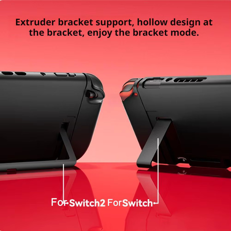Stoßfeste TPU-Schutzhülle für Nintendo Switch 2 mit integriertem Ständer in Schwarz - Bild 5