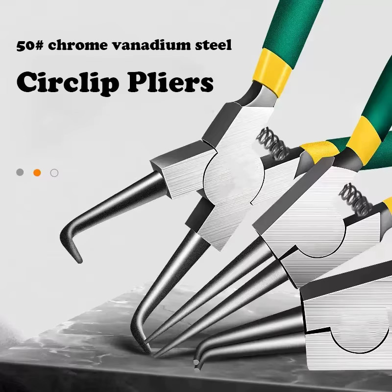 AXE SHAN Sprengringzangen Set mit geraden und gebogenen Backen für Innen- und Außensicherungsringe in Multicolor - Bild 3