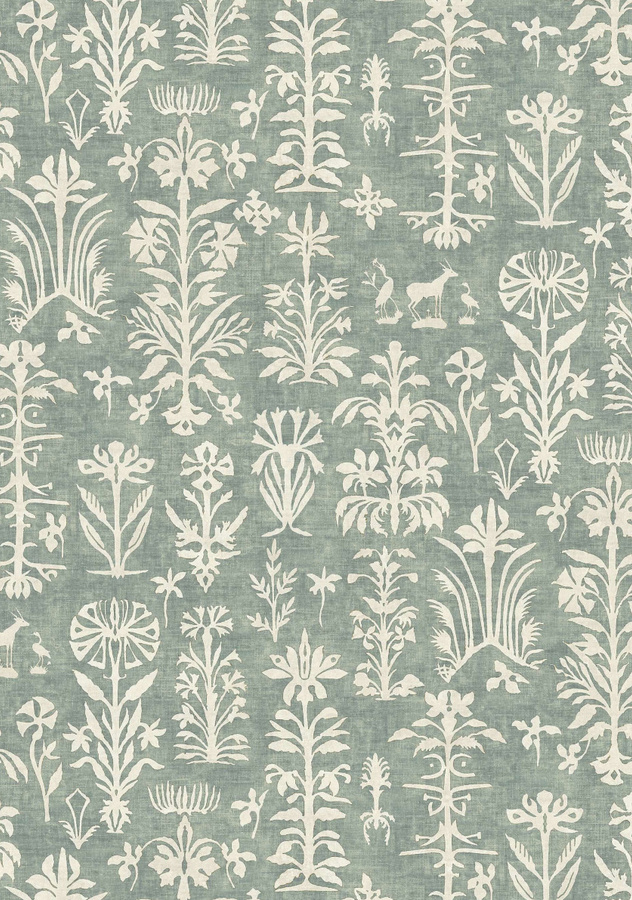 Lewis & Wood Tapete Papyrus Eau de Nil in Blau und Grün mit floralem und botanischem Design - Bild 1