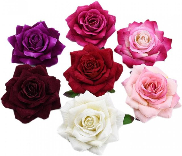 ZQCY Künstliche Seidenrosen Köpfe in Pink und Multicolour für DIY Blumenkränze und Hochzeitsdekoration, 20 Stück - Bild 1