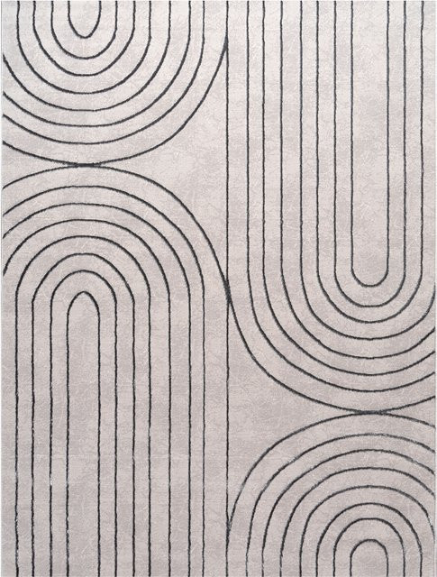 Moderner Teppich Tiana in Grau mit geometrischem Hoch-Tief-Effekt, B: 120 cm, T: 160 cm - Bild 1