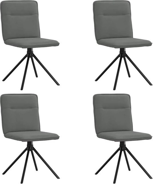Set aus 4 vidaXL Esszimmerstühlen in Dunkelgrau aus Stoff, B/T/H: 46 x 46,5 x 84 cm - Bild 1