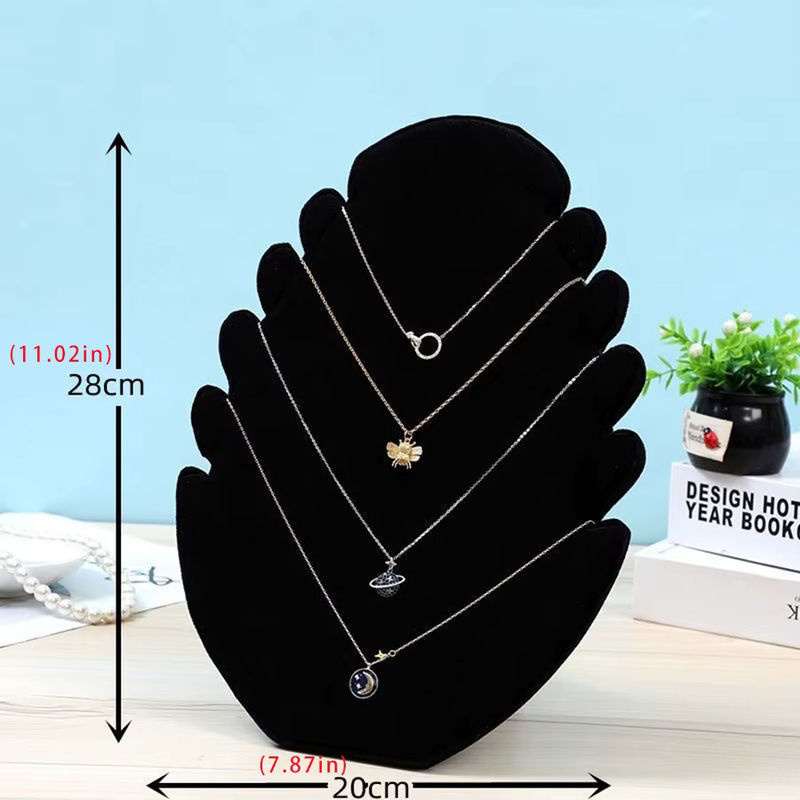 Schmuckständer mit Flammenplatte in Schwarz zur Aufbewahrung von Halsketten und Armbändern - Bild 2