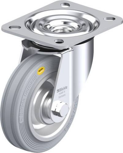 Blickle Lenkrolle 94250 L-RD 100R-VLI aus Stahl und Kunststoff in Grau, Silber und Blau mit 100 mm Rad-Durchmesser und 100 kg Tragfähigkeit - Bild 1