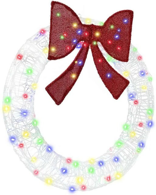 vidaXL LED-Kranz RGB Mehrfarbig mit 80 LEDs aus Acryl, B/T/H: 92 x 92 x 9,5 cm - Bild 1