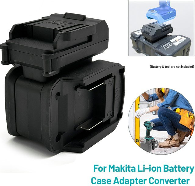 Makita Li-Ionen-Akku-Gehäuse-Adapter-Konverter für 18V Elektrowerkzeuge BL1830, Schwarz - Bild 1