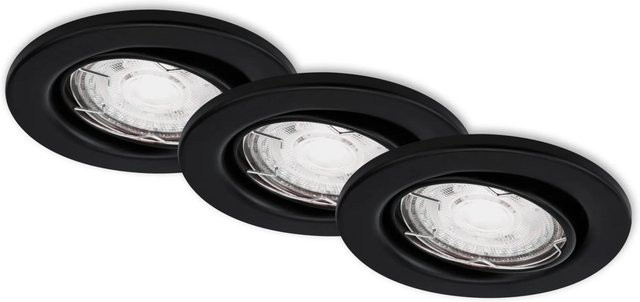 Brilo LED-Einbauleuchte Sten 3er-Set in Schwarz Matt mit warmweißem Licht und GU10 Fassung - Bild 1