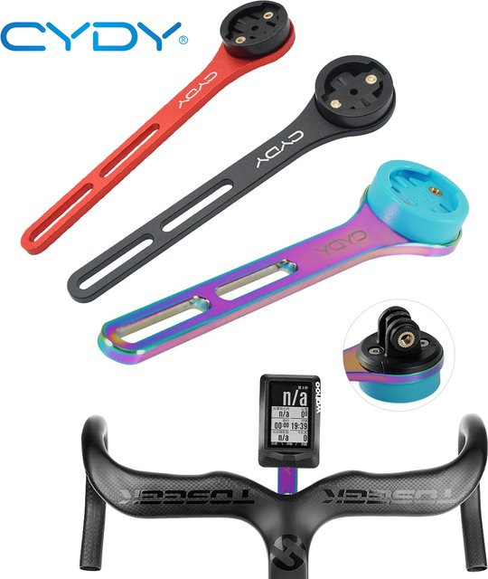 CYDY Fahrradhalterung aus Aluminiumlegierung für Garmin, Bryton, Wahoo, Xoss und Igpsport GPS, Farbe: Schwarz - Bild 1