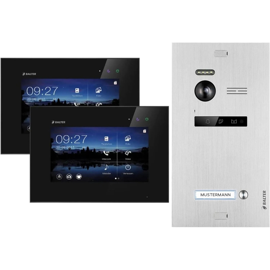 Balter EVO Video-Türsprechanlage für Einfamilienhäuser mit 2x 7 Zoll Monitor in Silber-Schwarz aus Aluminium - Bild 2