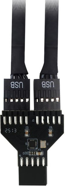 VODOOL USB 2.0 9-Pin auf USB 3.0 19-Pin Adapter Konvertierungskabel für RGB-Lampen und Lüfter, Schwarz - Bild 1