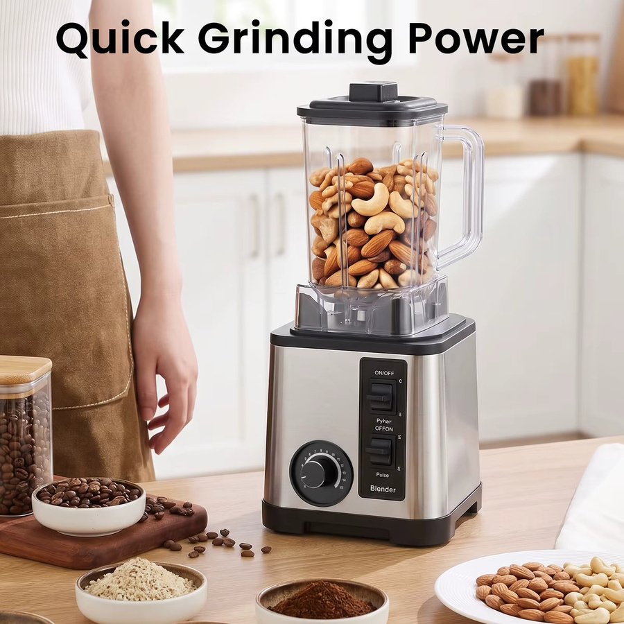 Jianyana 5-in-1 Mixer und Küchenmaschine Kombi mit 2600W, Elektrischer Zerkleinerer aus Edelstahl in Silber - Bild 5