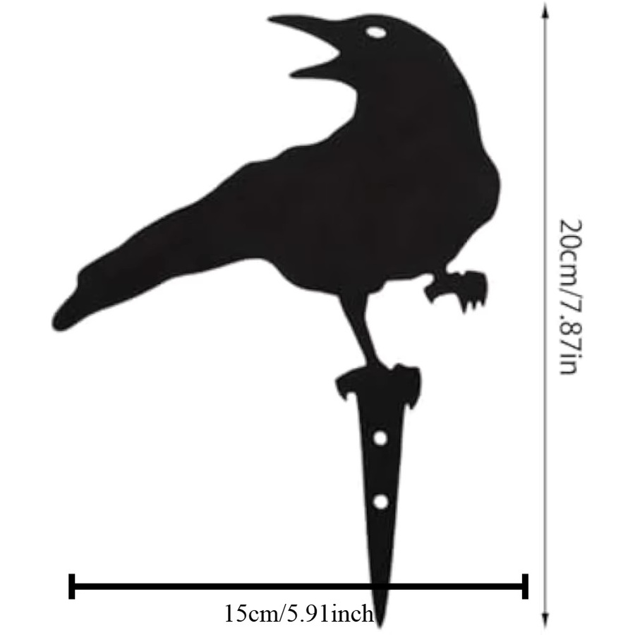 CIFBUY Gotische Raben-Metallwandkunst in Schwarz als Deko für Außenbereich und Halloween - Bild 3