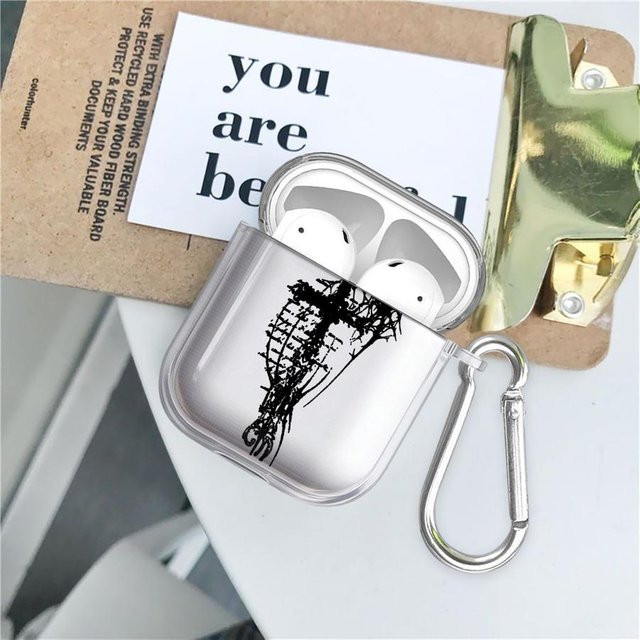 Transparente Schutzhülle mit Kreuz-Bibel-Muster für Apple AirPods Pro 1, 2 und 3 - Bild 1