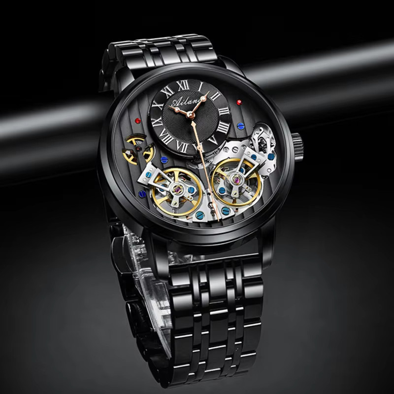 AILANG Armbanduhr Automatik, Edelstahl, Schwarz, Herren - Bild 4