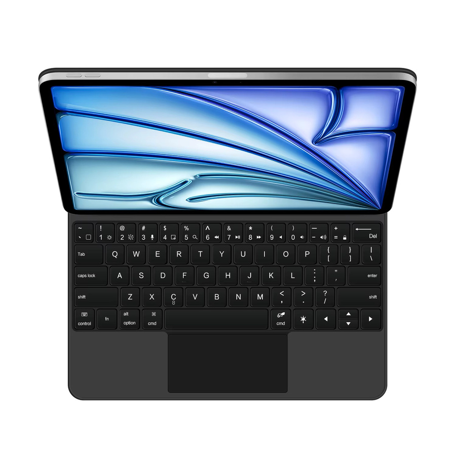AJIUYU Magnetische Magic Keyboard Hülle für iPad Air 13 Zoll M4 M3 M2 und iPad Pro 12,9 Zoll 3. bis 6. Generation mit Touchpad und beleuchteter Tastatur, Schwarz - Bild 2