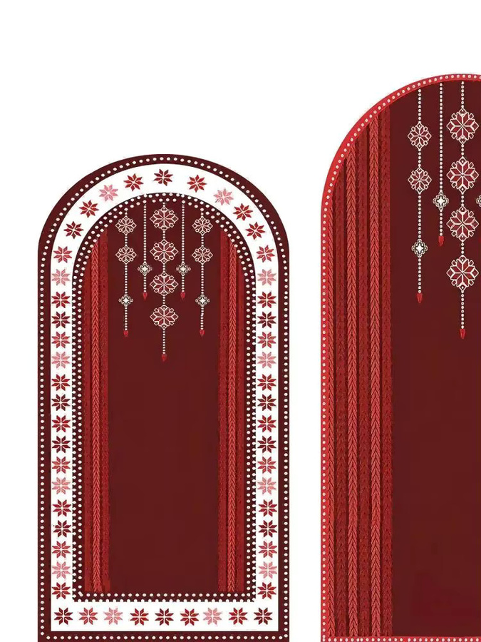 VIKAMA Hintergrundbezug im Bohemian-Stil in Rot, gewölbter Fotografie-Hintergrundstoff für Hochzeiten und Geburtstage, B/H: 120 x 50 cm - Bild 3