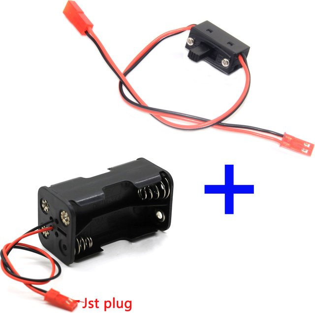 VWINRC Empfänger-Batteriepack-Gehäuse, 4 x AA, JR JST-Anschluss, Schwarz - Bild 1