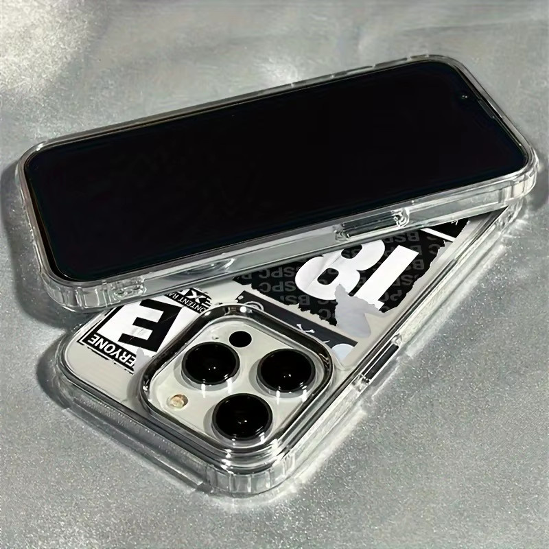 Hochwertige Handyhülle mit transparentem galvanisiertem Rahmen für iPhone 17 16 Pro Max 15 14 Plus 13 12 11, stoßdämpfend und rutschfest in Transparent - Bild 3