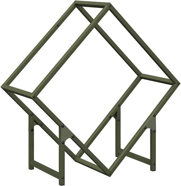 vidaXL Brennholzregal aus kaltgewalztem Stahl in Olivgrün, B/T/H: 60 x 25 x 60 cm - Bild 1