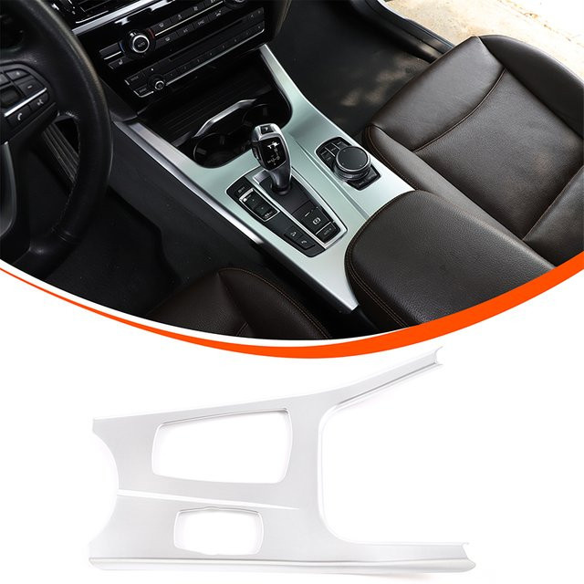 Metyoucar Mittelkonsole Zierleiste für BMW X3 F25 und X4 F26 (2011-2017), Schaltschuh Abdeckung Getriebe Panel Trim in Chrom Silber, Linkslenker - Bild 1